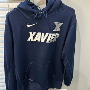 Large used therma fit Xavier Nike hoodie